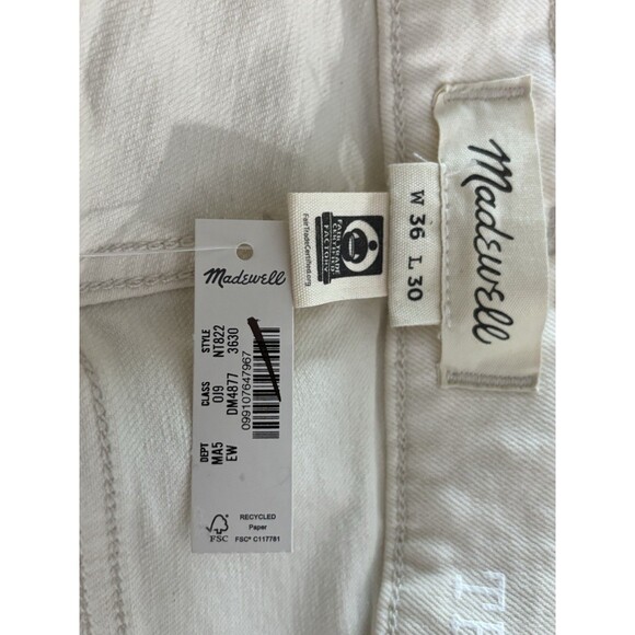 Madewell 1991 Straight-Leg Jean Mens 36 30 White Ecru Relaxed Flex Denim 90s New - Picture 12 of 16